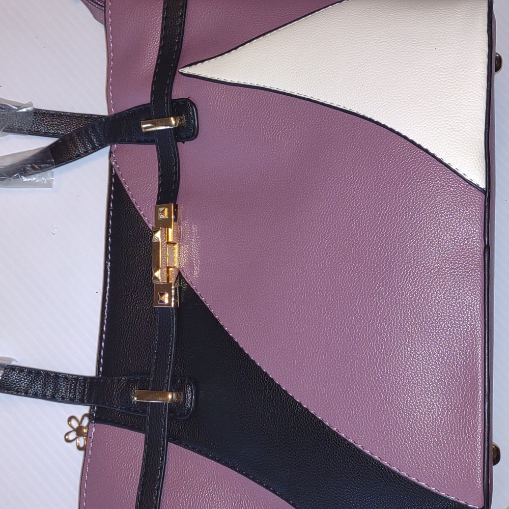 Abstract Colorblock Tote/Shoulder Bag - Picture 11 of 16